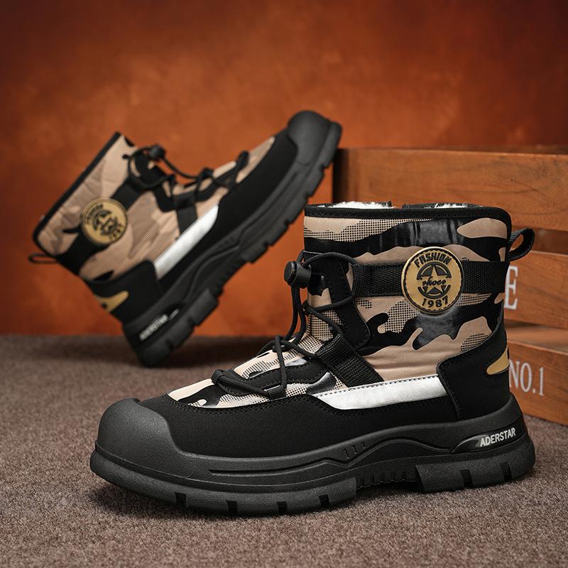 Men Snow Shoes Casual Winter Plush Warm Boots Platform Sneakers Male High Tops Cotton Shoes