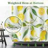 Zitronenfrucht Duschvorhang - Gelbe Zitrone Grüne Blätter Pflanze Floral Modern Natur Stoff Tuch Bad Duschvorhang