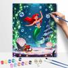 Disney digital oil painting art kit mermaid underwater christmas handmade diy home decorations