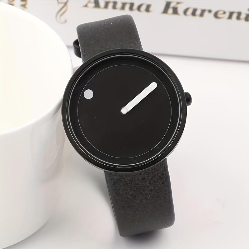 Minimalist dot design watch with high aesthetic value, niche male and female students, simple temperament, creative personality чёрный