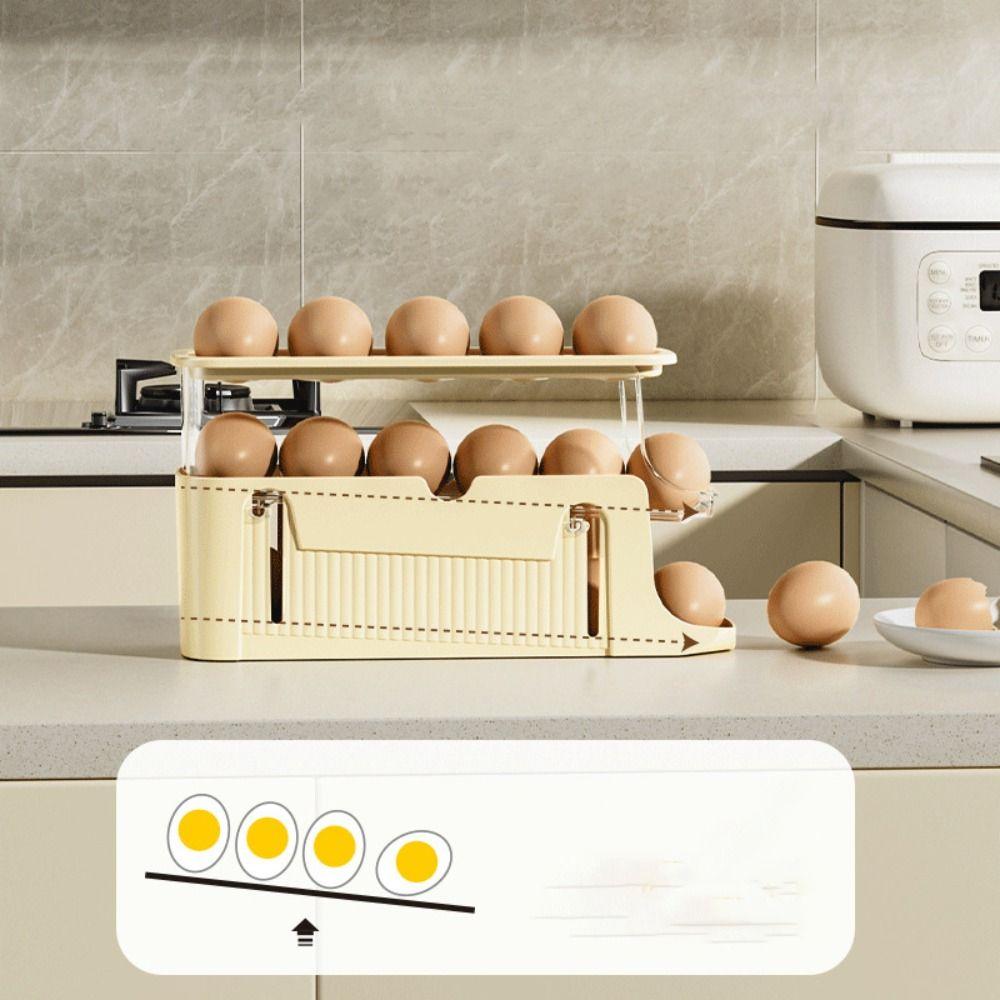 Removable Rolling Eggs Storage Tray Holds 17 Eggs Egg Holder Refrigerator Egg Holder  Kitchen