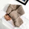 Elegant Knitted Scarf with Functional Buttons for Daily Wear Fashion Crossed Neck Warmer Wrap Scarf for Women Windproof