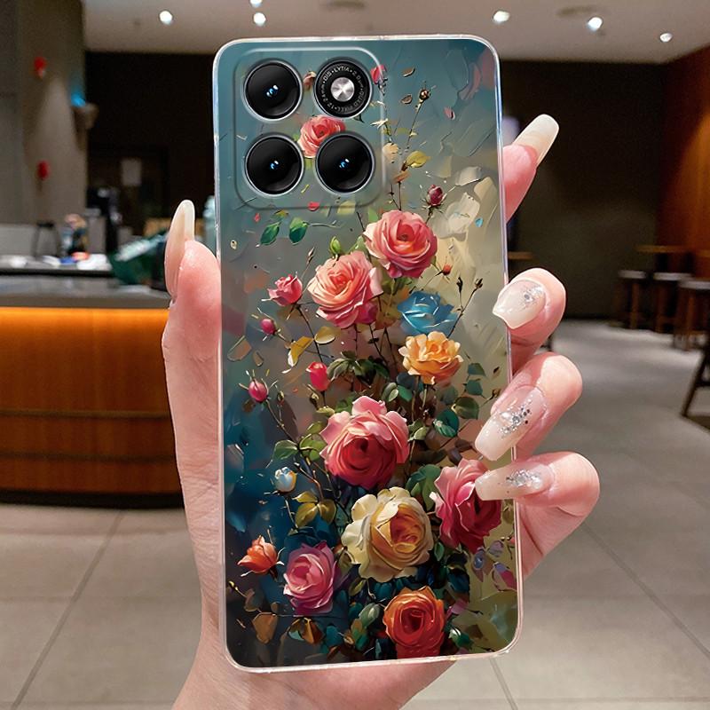 Etui Na Motorola Edge 70 Fusion Przezroczyste Luksusowe Modne Motyl Kwiaty Miękki TPU Silikonowy Pokrowiec Na Telefon dla Edge70 Fusion Zderzak