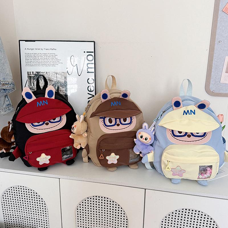 Nový studentský roztomilý batoh Kreslený LABUBU Velkokapacitní školní taška Batoh pro sladkou dívku Denní volno Kontrastní taška