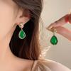 Korean White Resin Water Drop Earrings for Women Vintage Elegant Irregular Fold Temperament Earrings Wedding Jewelry Gift