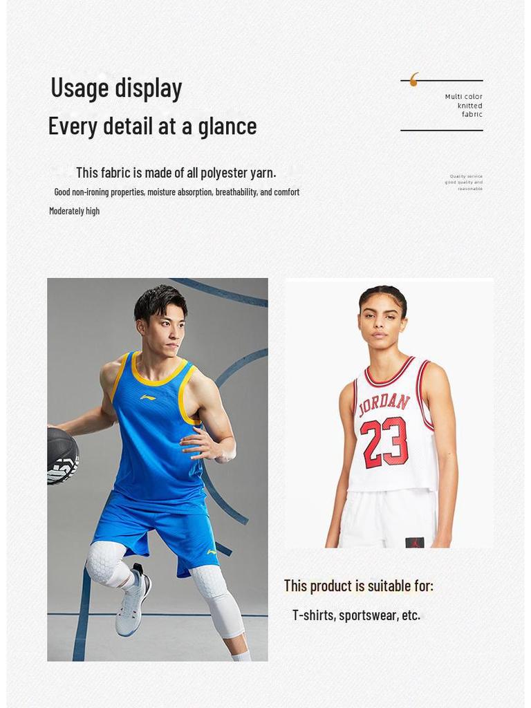 Schnelltrocknendes 75D Polyester Bird's Eye Mesh Sportgewebe für Fußballtrikots