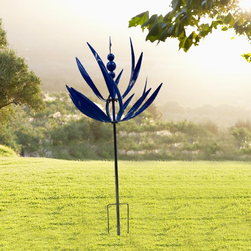 Outdoor Metal Iron Art Rotating Gyro Wind Spinner