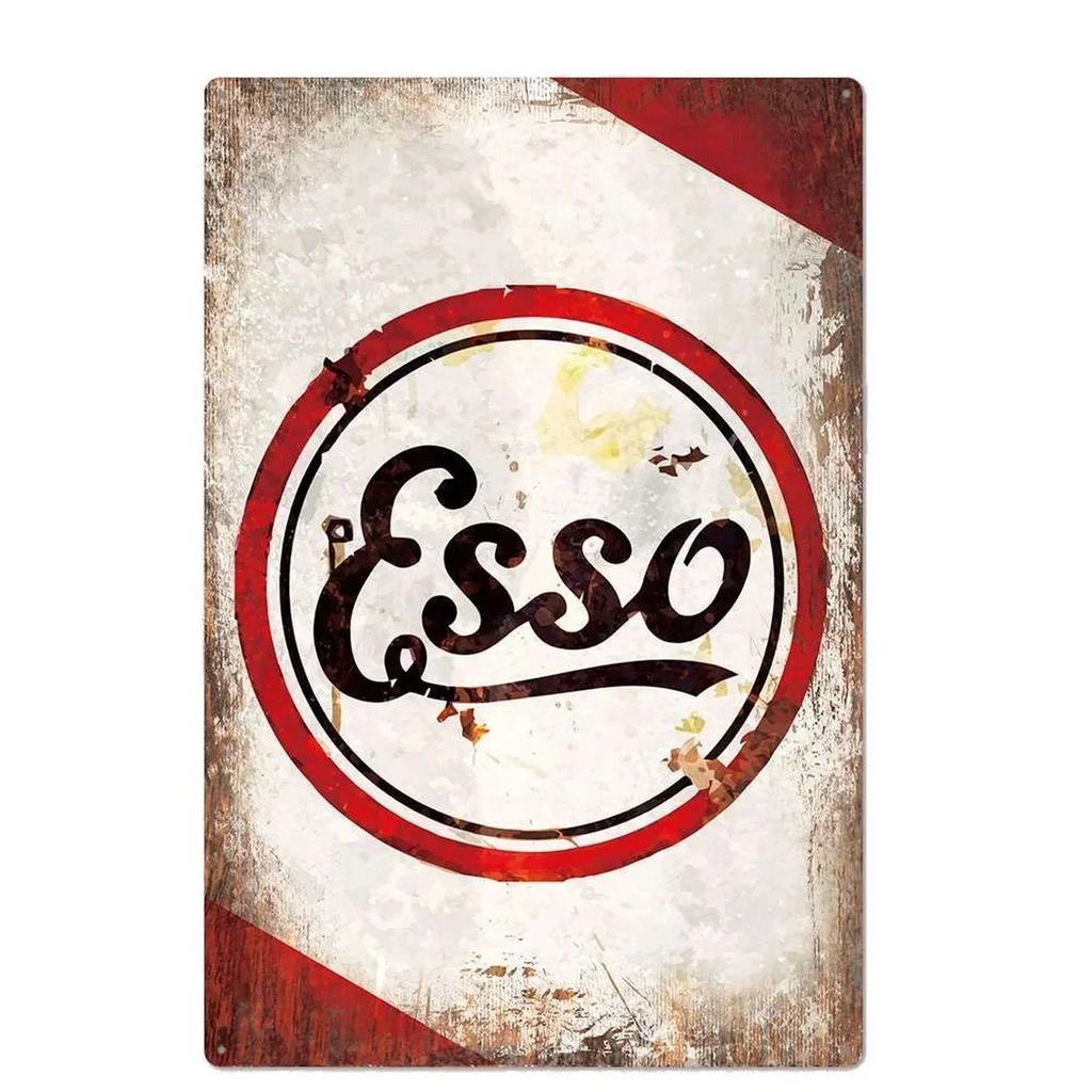 Vintage-Style Motor Oil Gas Signs - Esso STP Iron Painting Plaques | Charming Decor for Cafe & Man Cave Interiors