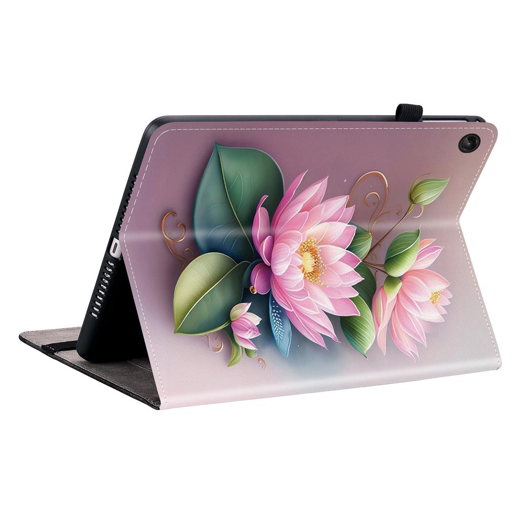 Lenovo Tab M10 Plus için (3. Nesil) Deri Kılıf Desenli Baskılı Stand Tablet Kılıfı Kart Yuvalı