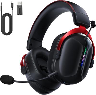 Gvyugke Captain570 Wireless Gaming Bluetooth Compatible with and Xbox 50mm Low 60 Hours of Continuous Detachable Black Headset, 2.4G, 5.3, Wired,