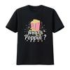 Mens What S Poppin Popcorn T Shirt Black Medium Vintage Washed Comfortable Homme Versatile Stretched Graphic Streetwear Fashion
