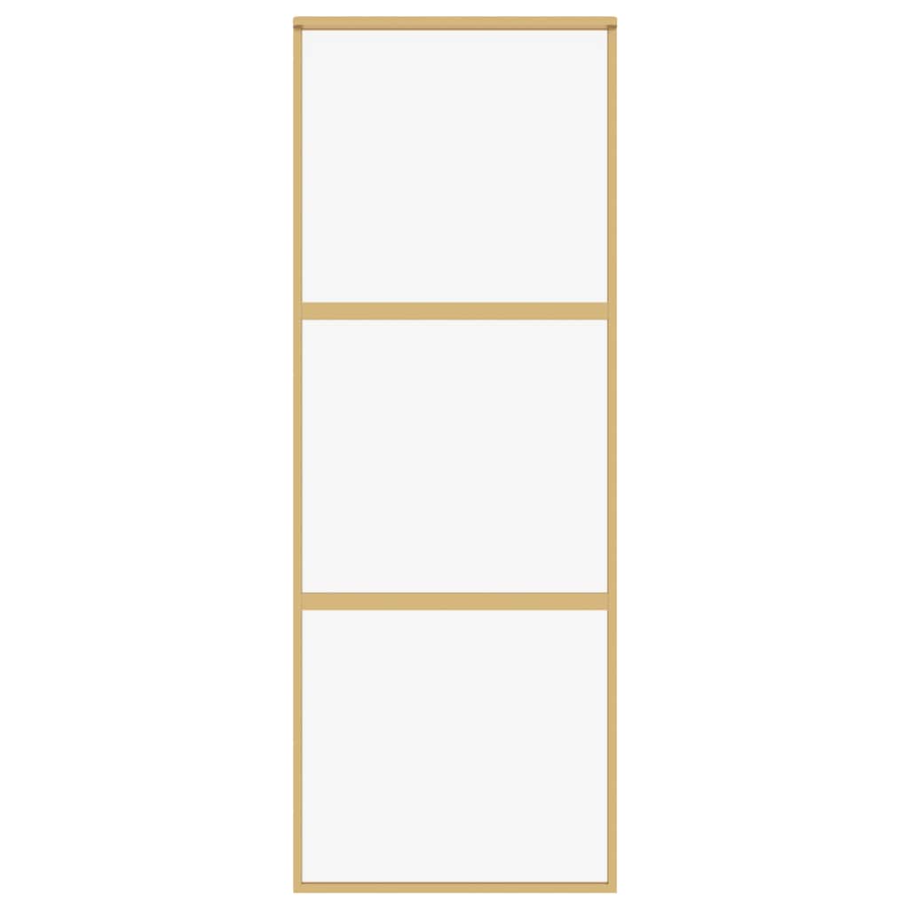 Vidaxl Sliding Door, Gold, 76X205 Cm, Transparent ESG Glass