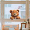 Cartoon Cute Greeting Teddy Bear Bedroom Decoration Wall Sticker for Children's Room