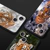 Tiger Leopard Fashion Phone Case For iPhone 17 16 15 Pro Max 11 12 13 14 7 8 Plus SE 2020 X XR XS Cover Soft Black