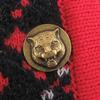 Great GUCCI cardigan Tiger head gold button GG jacquard black Used