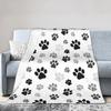 Dog Paw Print and Bone Blanket Quality Soft Throw Blanket Winter Girls Boys Home Decor Pattern Bedspread
