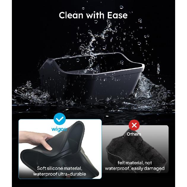 Wigoo 2025 Upgrade Tesla Model 3 Highland Accessories Rear Center Console Organizer [Partitioned Storage & Stable Tallation] Backseat Storage Box For