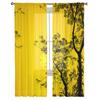 Sonnenuntergang Bäume Silhouette Tüll Fenstervorhänge Wohnzimmer Organza Garn Sheer Voile Vorhang Schlafzimmer Küche Home Decor Drapieren