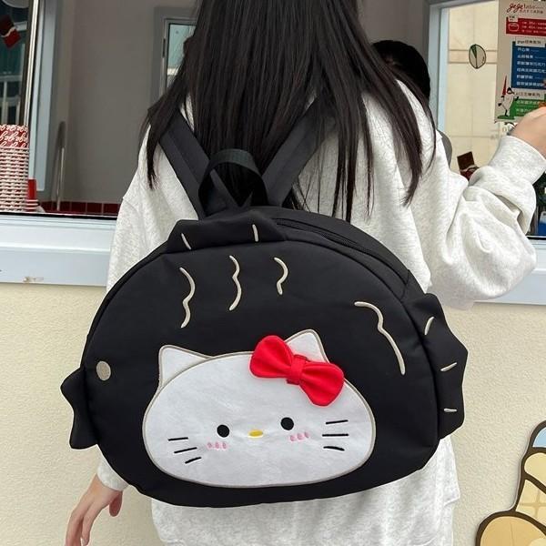 Backpack Cat Pattern Student Large Capacity Outdoor Cartoon Schoolbag Leisure