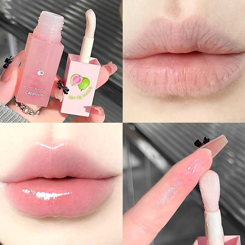 CAPPUVINI Red Heart Guava Lip Balm Set - Moisturizes Without Drying, Reduces Lip Lines.