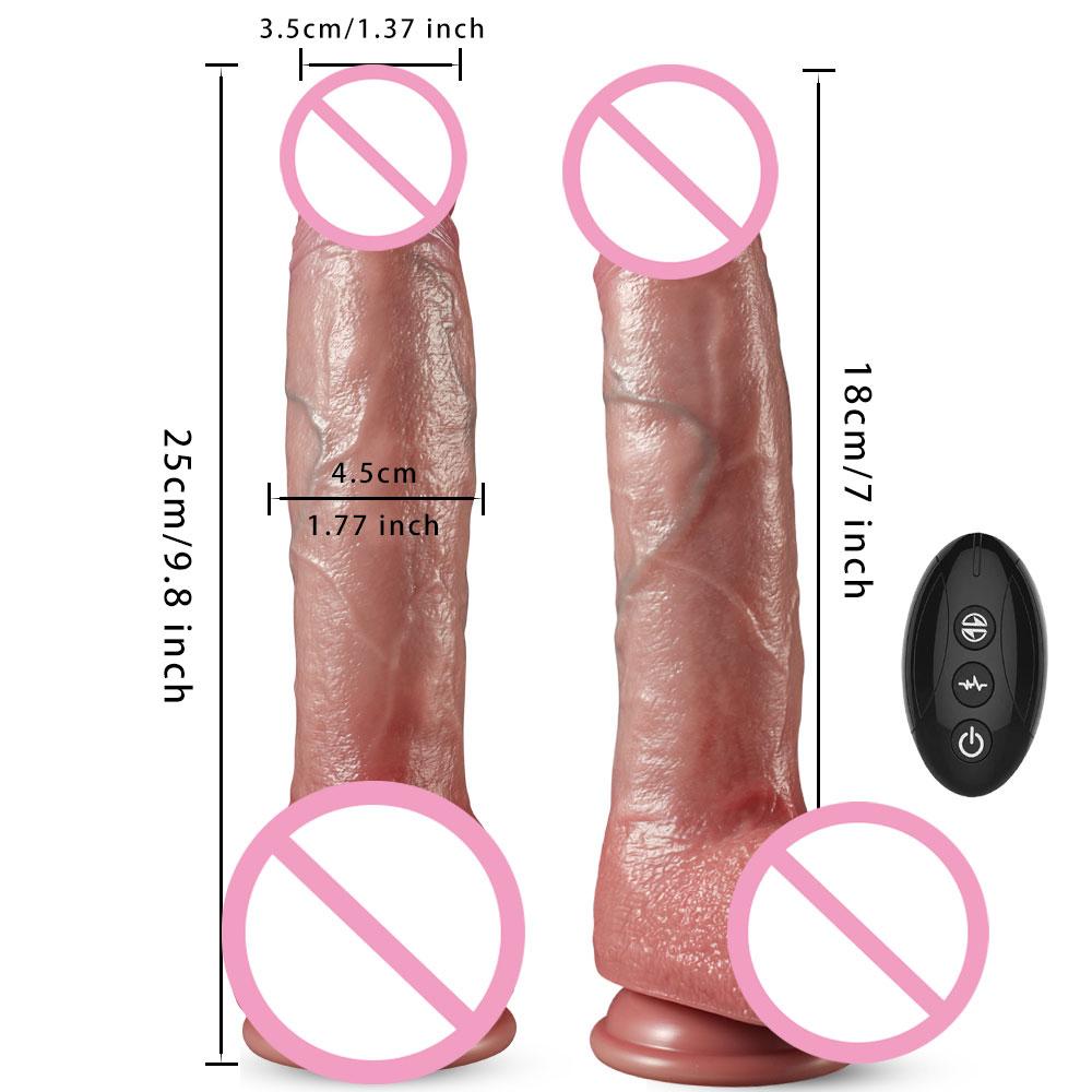 Realistic Dildo Vibrator Thrusting Penis Real skin Cock Penetration Anal Vaginal Telescopic Dick Butt Plug Sex Toy For Women 18
