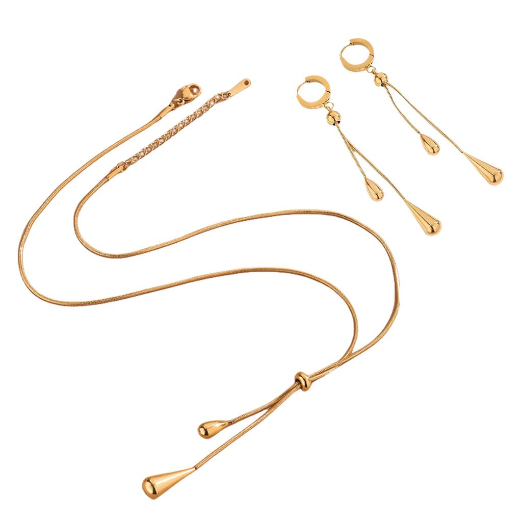 3 Pieces Tassels Necklace and Earrings Jewelry Set Elegant Designs for Women With Sturdy Steel Materials Daily Use