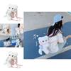 Cute Scarf White Cat Plush Doll Cartoon Shoulder Bag With Detachable Strap For Daily Use