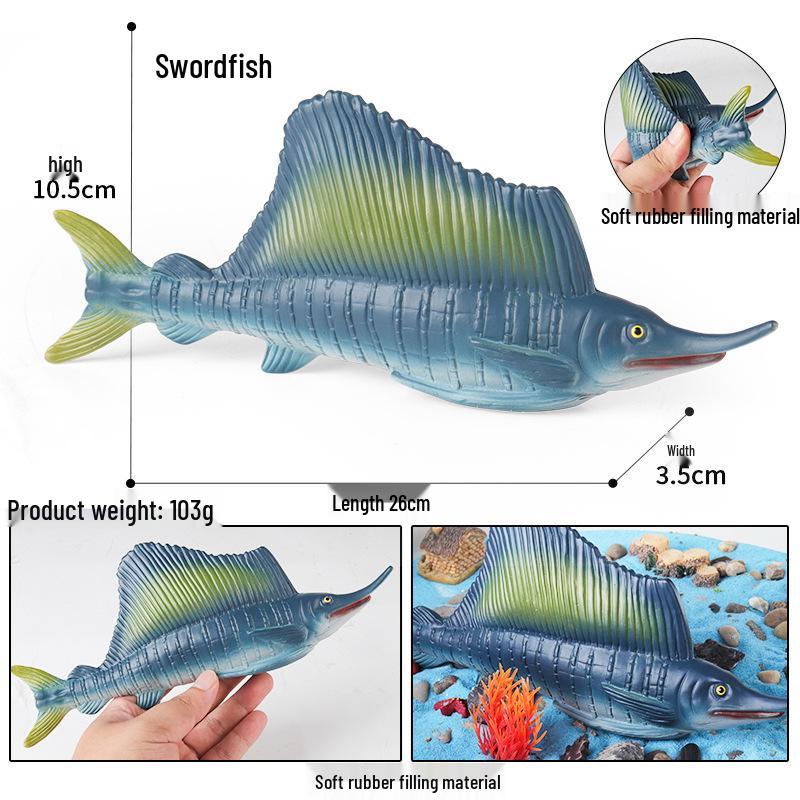 Children's Soft Rubber Marine Animal Toys: Killer Whale, Great White Shark, Beluga, Blue Whale, Dolphin, Sperm Whale Models