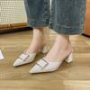 Fashion Women 2025 High-Heeled Shoes Lady Shallow Pointed Toe Ladies' Slippers Thin Cover Pumps Slides Heels Shoes Woman