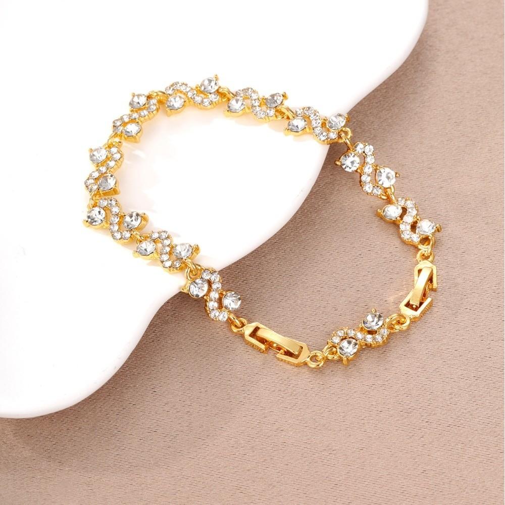 Shining Rhinestone Bracelet Colorful Zircon Bracelet Elegant Women Bracelet  Wedding Jewelry C