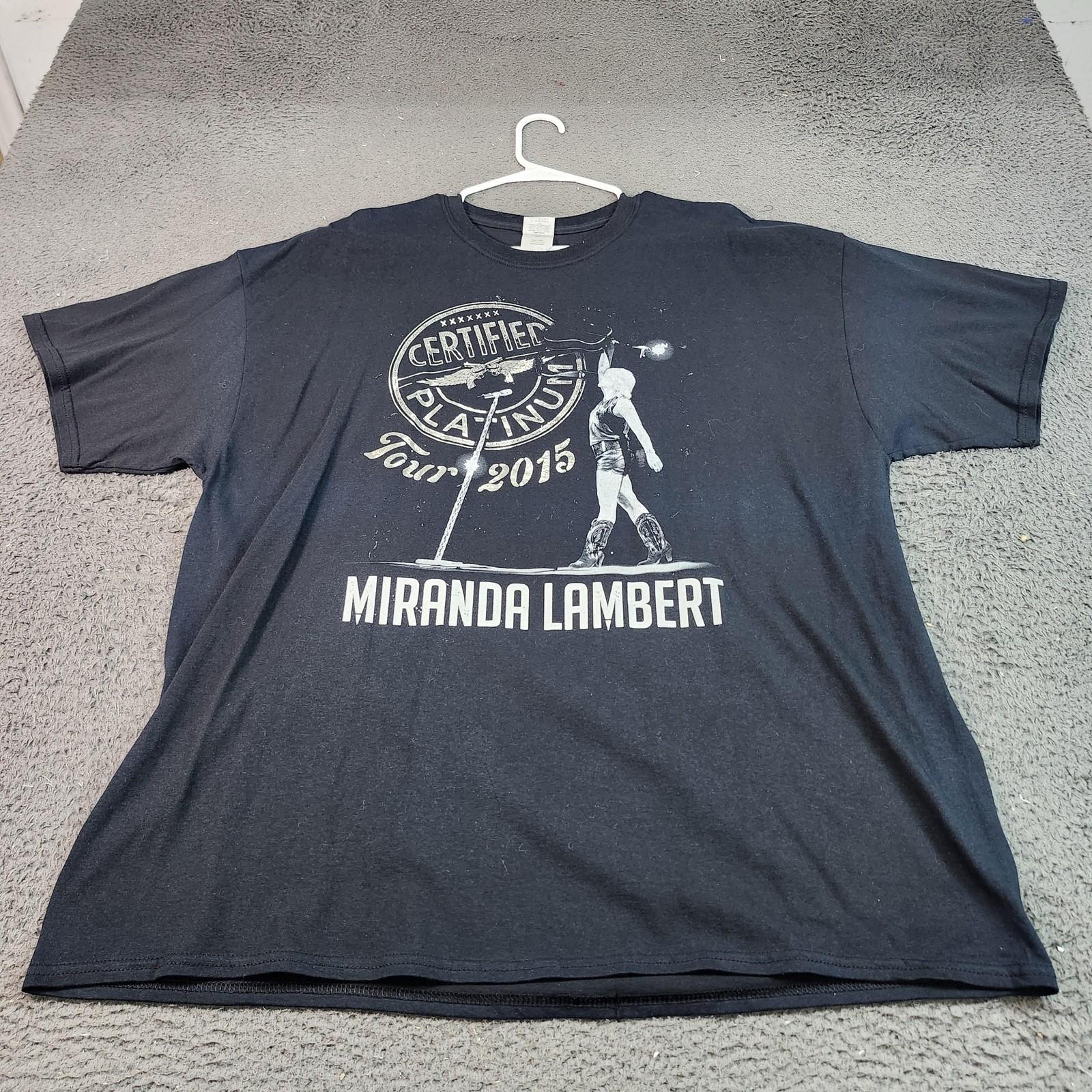 Miranda Lambert Shirt Mens 2XL Black 2015 Certified Platinum Tour Graphic Tee Unisex T-Shirt S