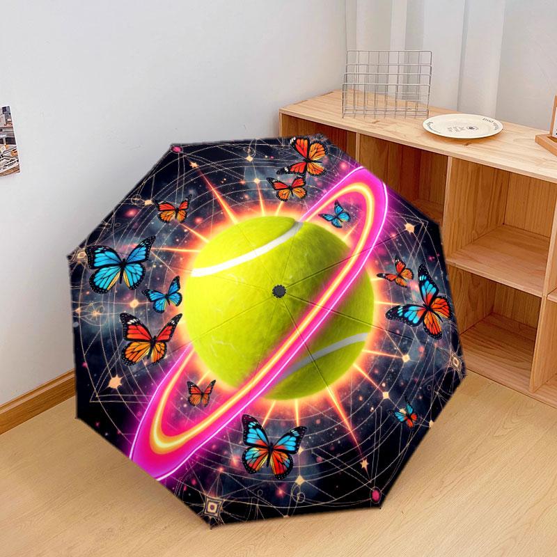 StarRingball Pattern Pattern New Style Umbrella, 1 Piece Automatic Folding Umbrella, Portable Travel Umbrella, Outdoor Umbrella, Birthday Gift