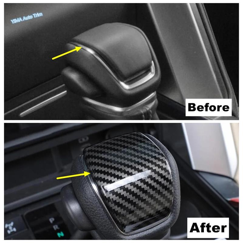 Carbon Fiber Car Shift Knob Cap Full Sticker Cover Trim For Toyota Land Cruiser LC70 LC250 LC300  2024 2025 Auto Accessories