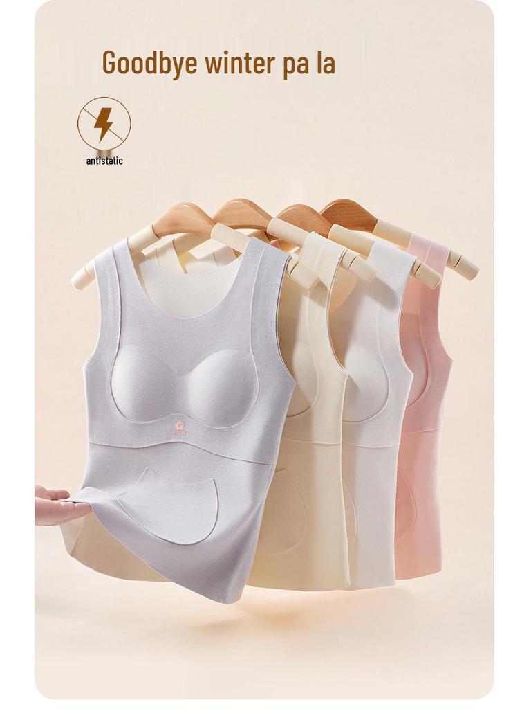 Middle/High School Girls' Warm Fleece-Lined Vest with Development Bra and Belly Protector