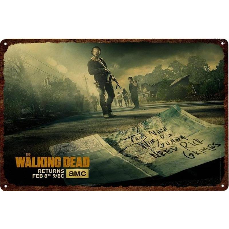 Metal Tin Poster The Walking Dead Movie Metal Sign Plaque Poster for Bar Club Wall Decor Retro Home Vintage Wall Plate Pendant