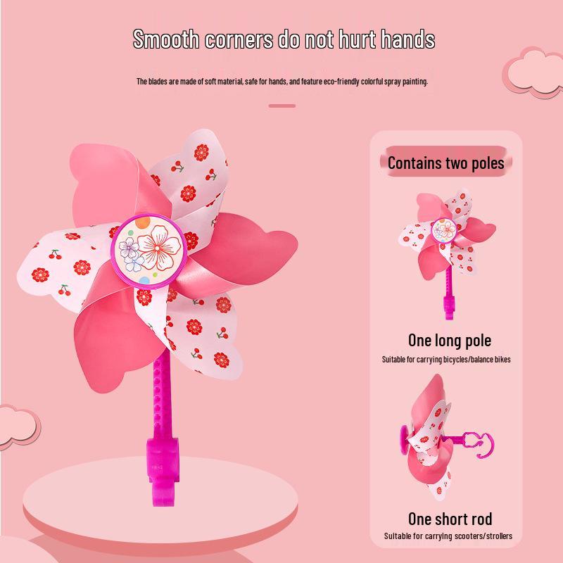 Seven-Color Rotating Pinwheel Pendant for Children's Bike or Stroller