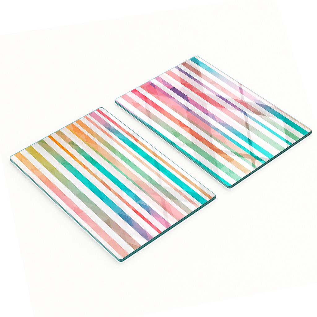 Kitchen Multifunctional Decorative Boards Tempered Glass Rainbow 2x40x52 Cm