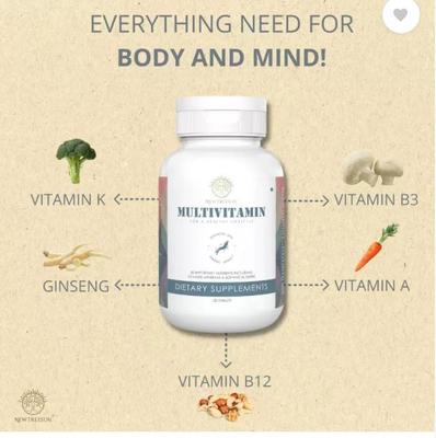 NEWTREESUN Supplements| Daily Multivitamin for Men and Women (120 Tablets)