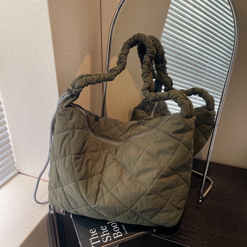 Relaxed, Simple, Fashionable, Stylish, Retro Single Shoulder Bag, Trendy Commuting Grid Crossbody Bag
