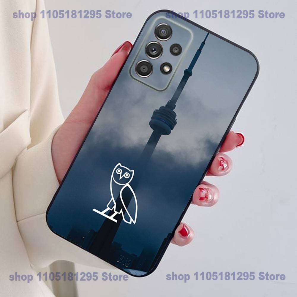 D-Drake O-OvO OWL Phone Case For Samsung S24,21,22,23,30,Ultra,20,Plus,Note,10,9,Black soft silicone case