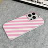 Pink White Oblique Stripe Soft Tpu Case For Iphone 11 12 13 14 15 Plus 16 17 Pro Max 17Air Shockproof Anti-Fall Slim Back Cover
