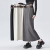 2026 Spring Women's Drapey Slimming High Waist A-Line Skirt with Belt
