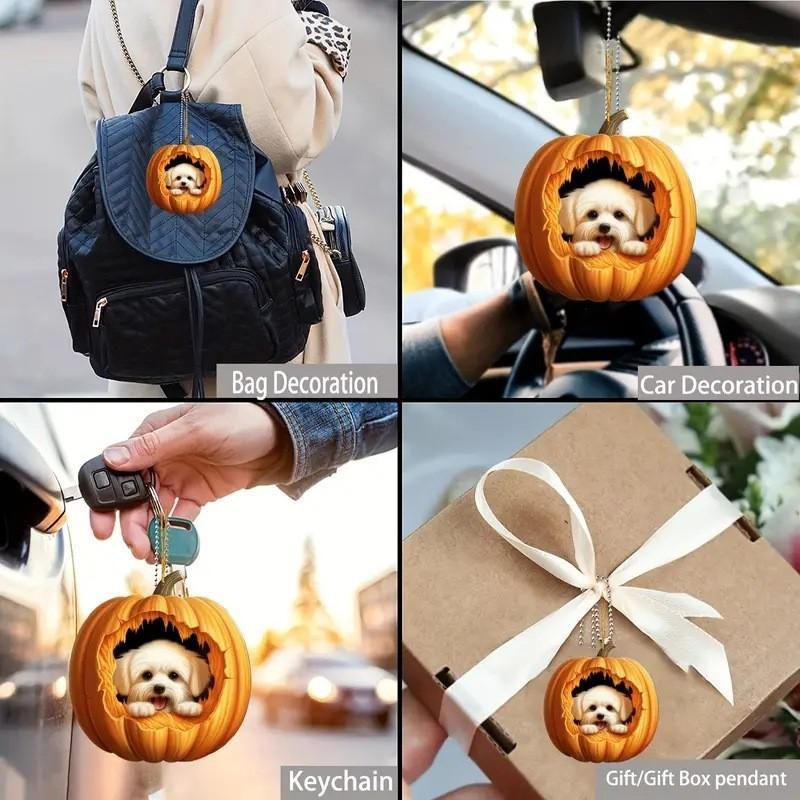 Pumpkin Acrylic Adorable Doll Car Pendant For Rearview Mirror Decoration Gift