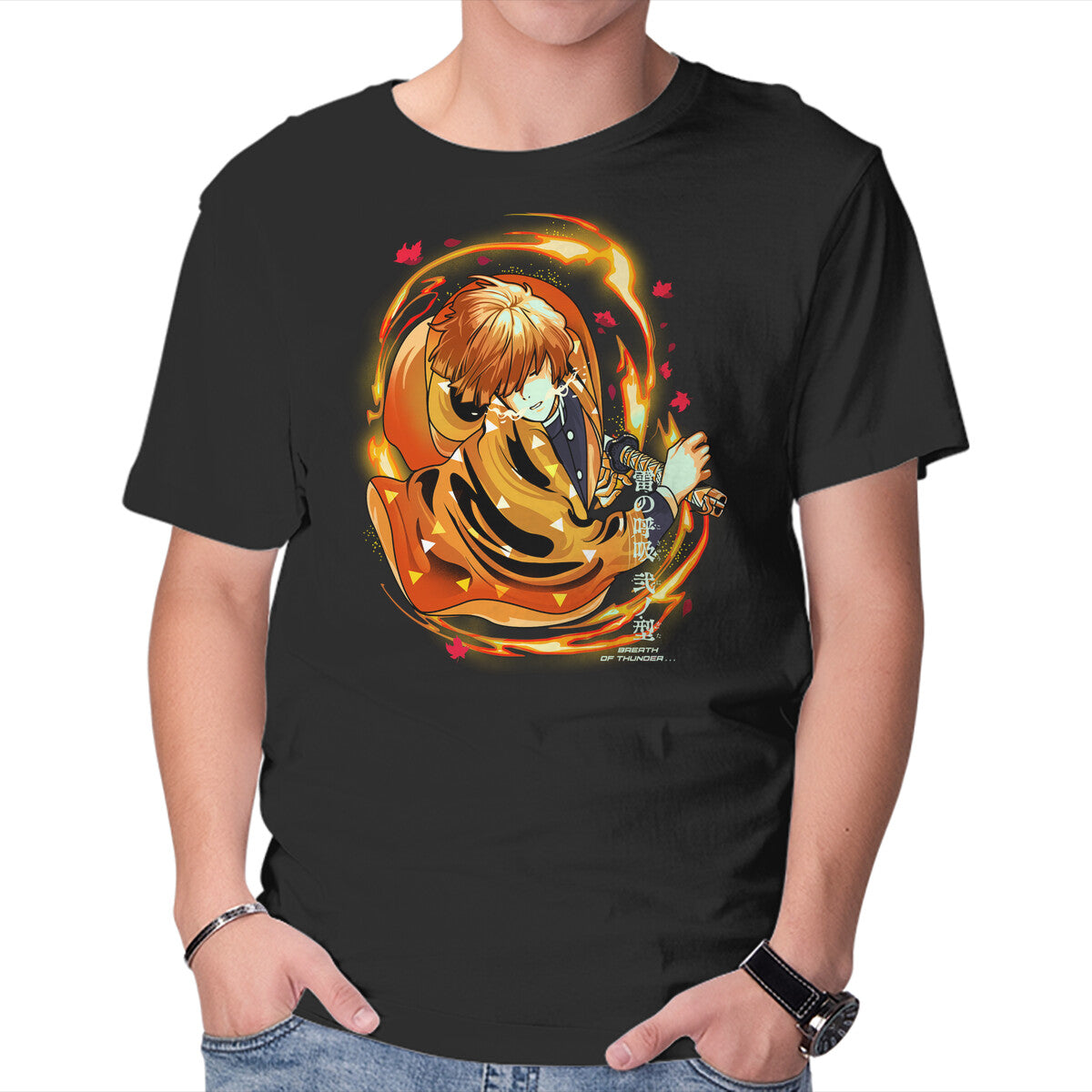 Unisex Crew Neck T-Shirt Breathe Of Thunder Graphic Short Sleeve Casual Tee M