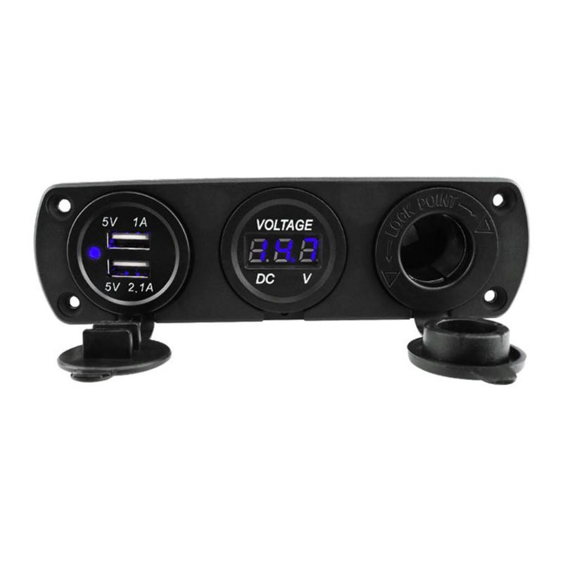 12-24V Car Dual USB Cigarette Lighter Socket 3.1A Boat Car Motorbike Tractor Charger Adapter Digital Voltmeter Universal