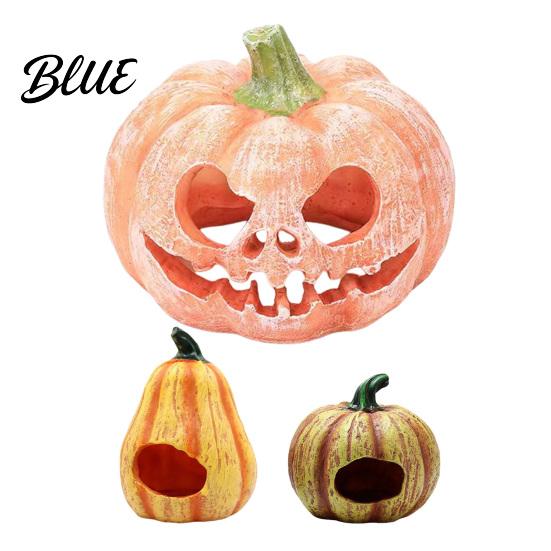 Aquarium Versteck Kürbis Aquarium Versteck Halloween Dekoration Harz Jack-O-Lantern Dekorationen Versteckhöhle für Betta Garnelen Hohl