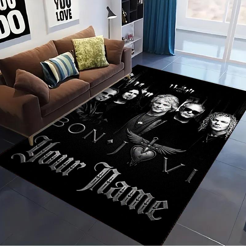 Name Custom Bon Jovi Carpet Rug for Living Room Bedroom Home Sofa Decoration,Kids play Non-slip Floor Mat