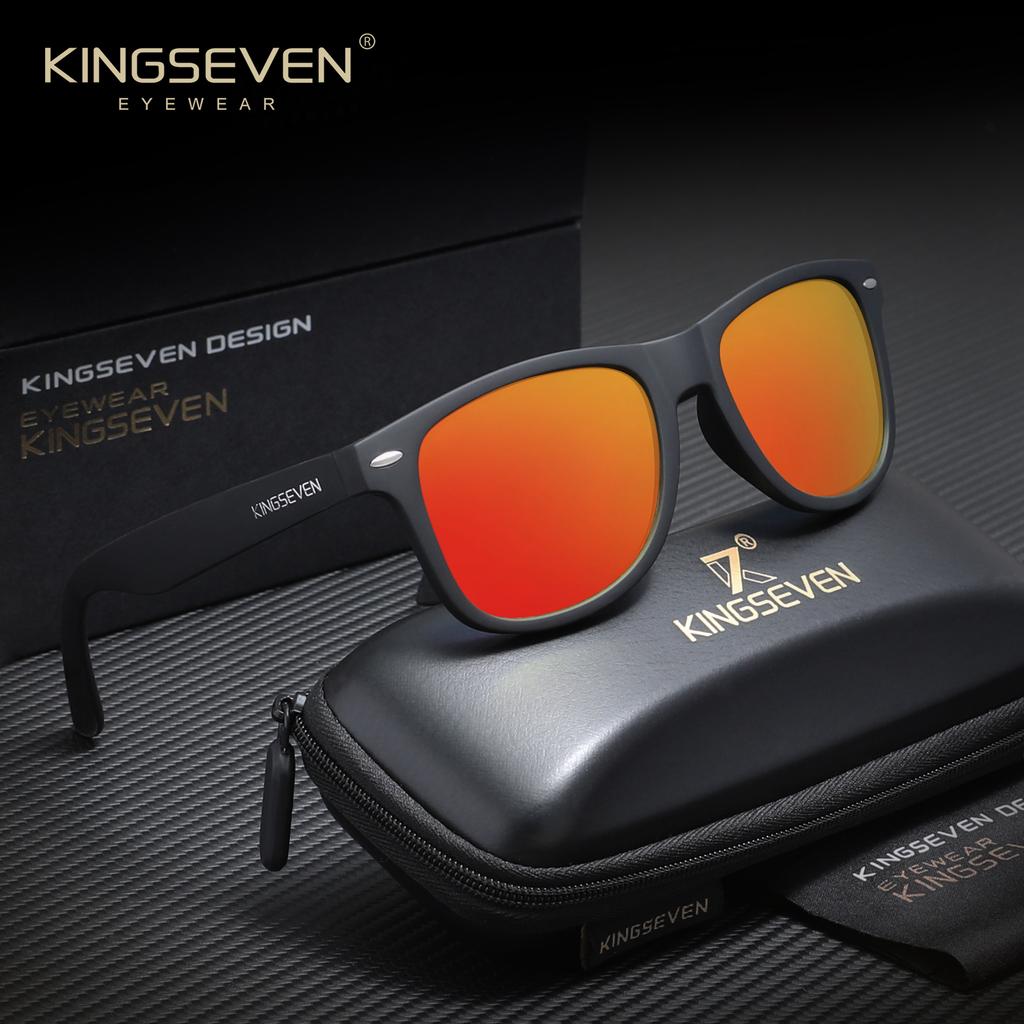 KINGSEVEN Classic Design Rectangular Sunglasses UV400 Essential For Travel Effectively Block Ultraviolet Rays