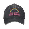 Cappelli da Papà Colore Puro Orgoglio Comunità LGBTQ Cappello da Donna Visiera Parasole Berretti da Baseball Sii Gay Fai il Crimine Cappellino