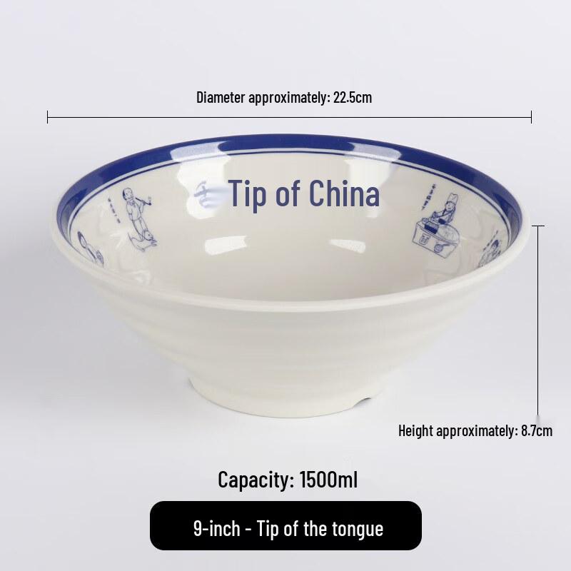 9-inch Chinese Style Melamine Noodle Bowl